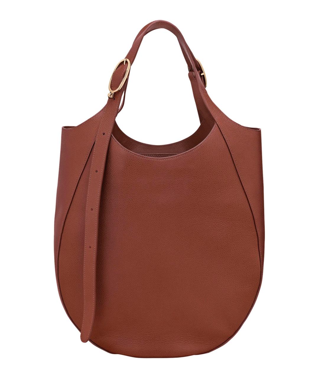 LONGCHAMP Коричневая кожаная сумка через плечо, фото 2
