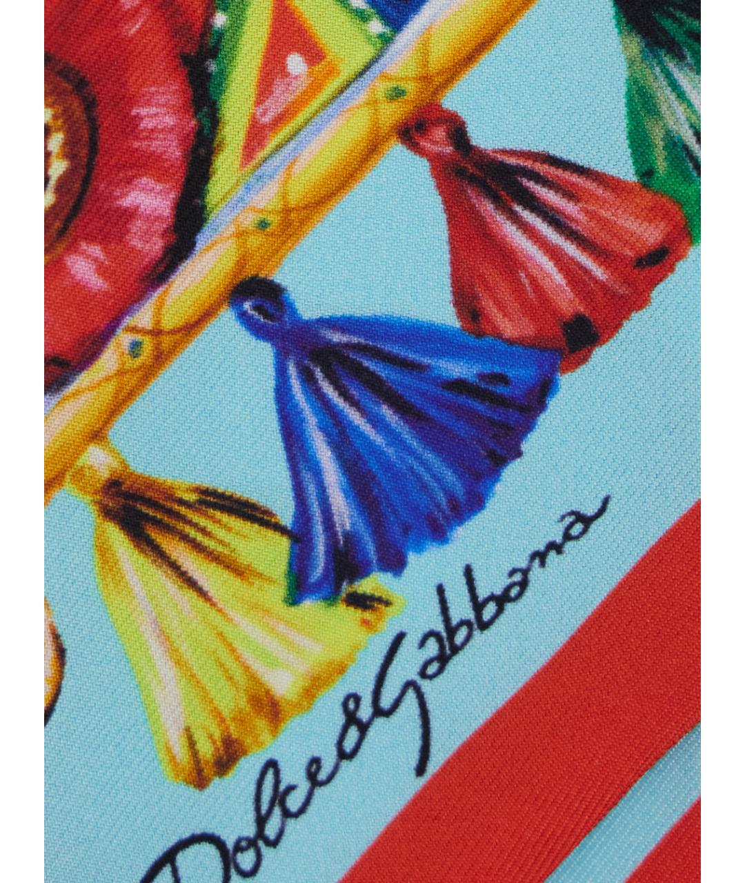 DOLCE&GABBANA Мульти шелковый шарф, фото 3