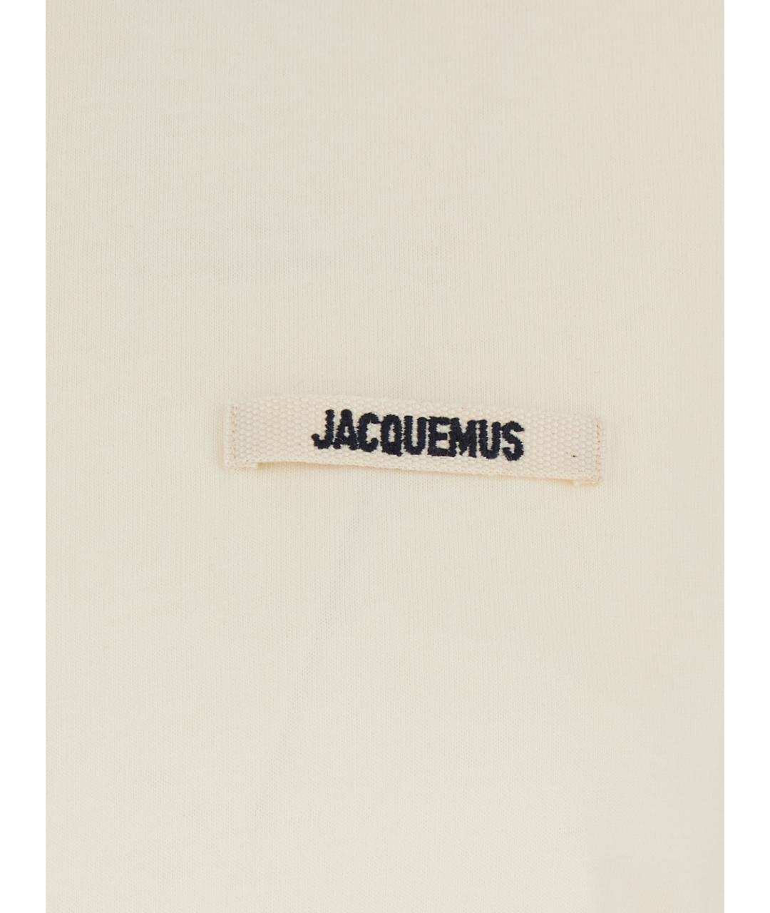 JACQUEMUS Бежевая хлопковая футболка, фото 3