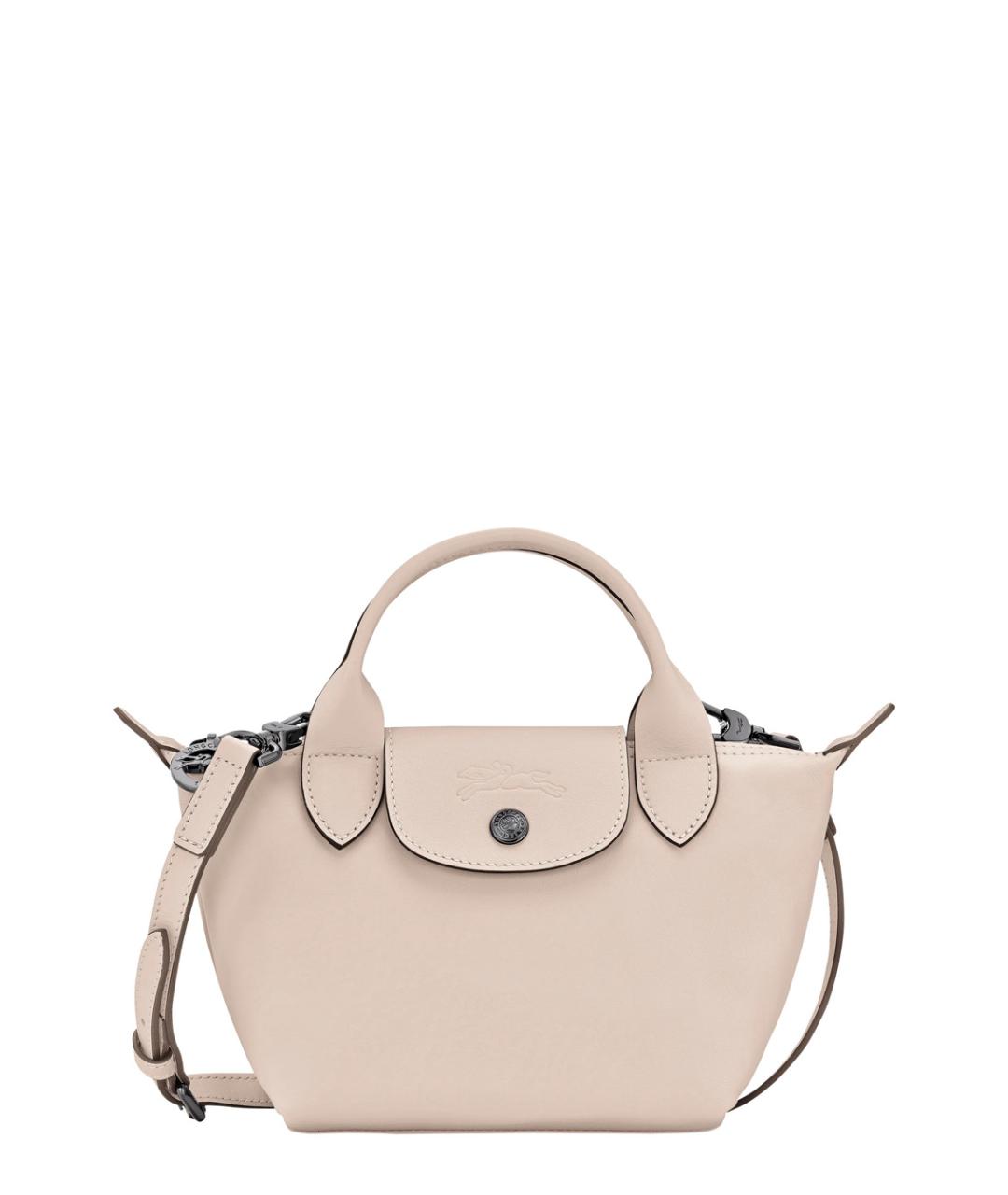 LONGCHAMP Белая кожаная сумка тоут, фото 1