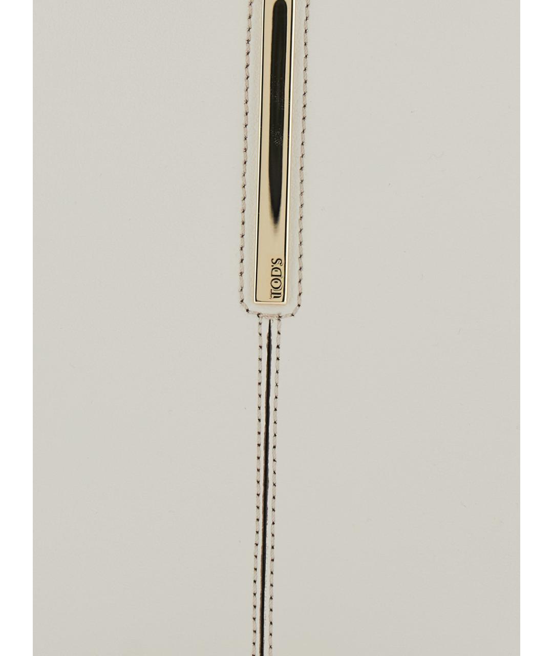 TOD'S Белая кожаная сумка тоут, фото 3
