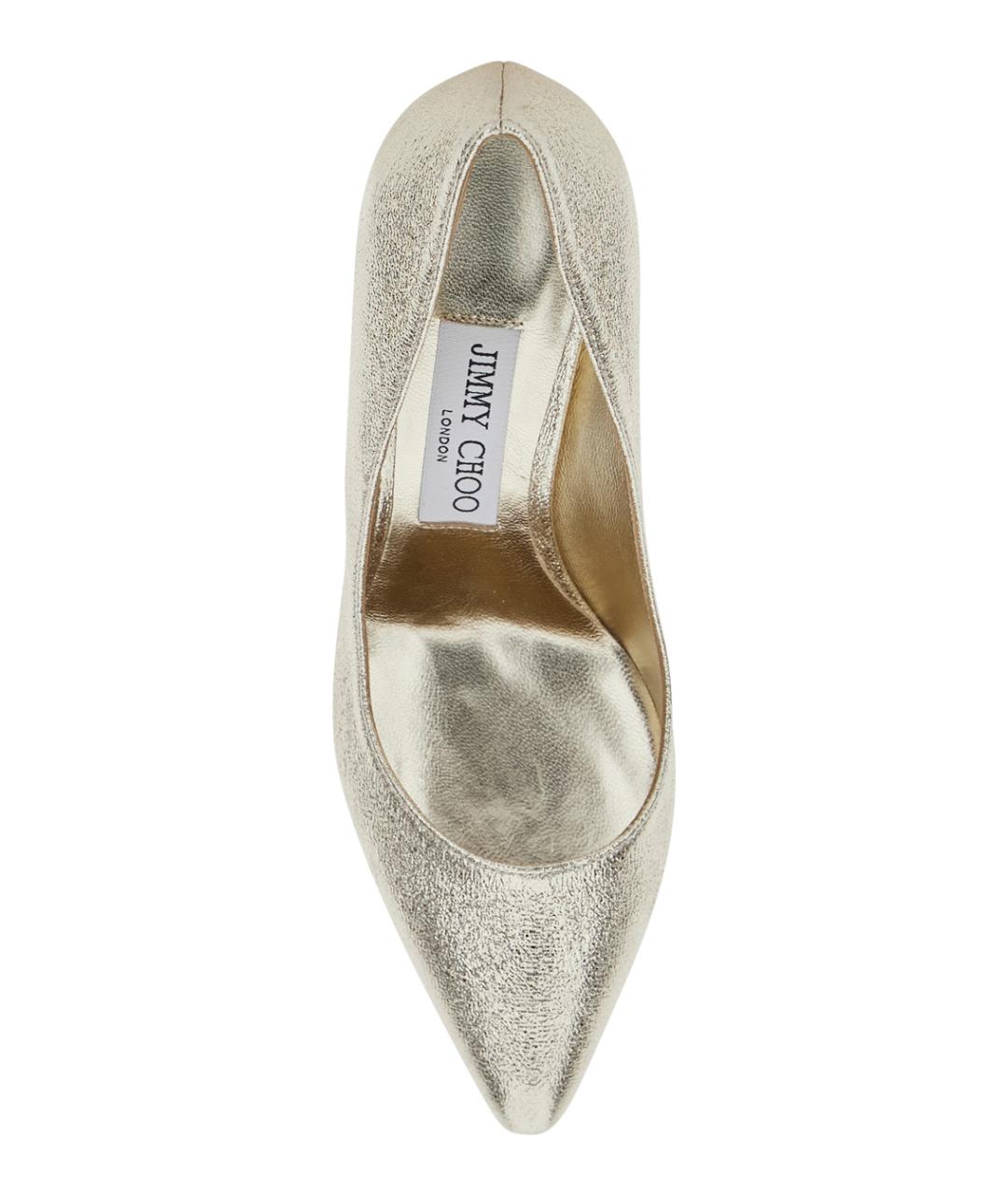 JIMMY CHOO Золотые кожаные туфли, фото 4