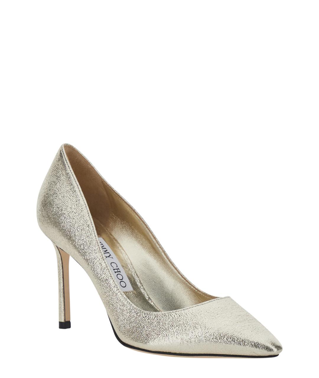 JIMMY CHOO Золотые кожаные туфли, фото 2