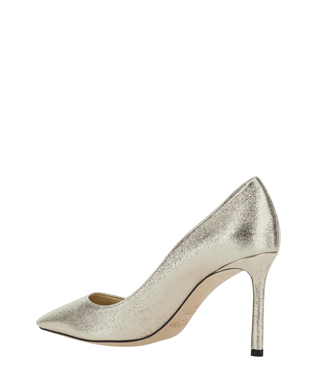 JIMMY CHOO Золотые кожаные туфли, фото 3