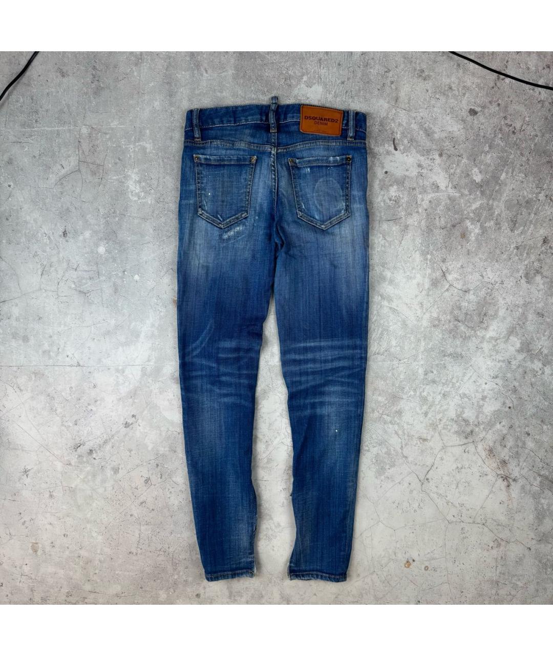 DSQUARED2 Синие хлопковые джинсы слим, фото 6