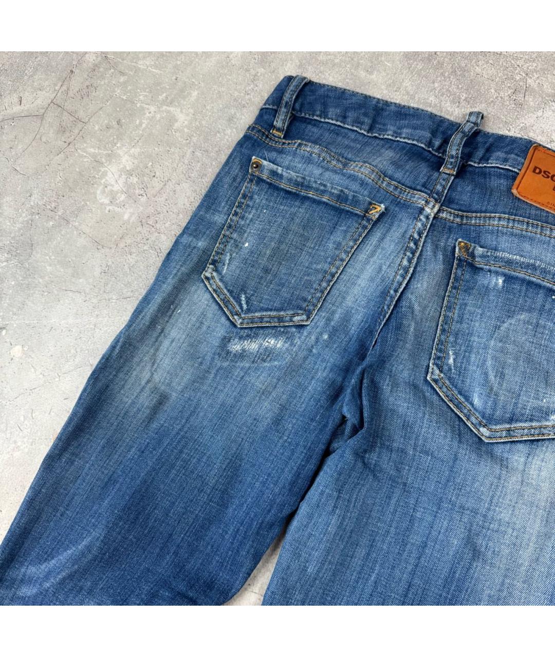 DSQUARED2 Синие хлопковые джинсы слим, фото 7