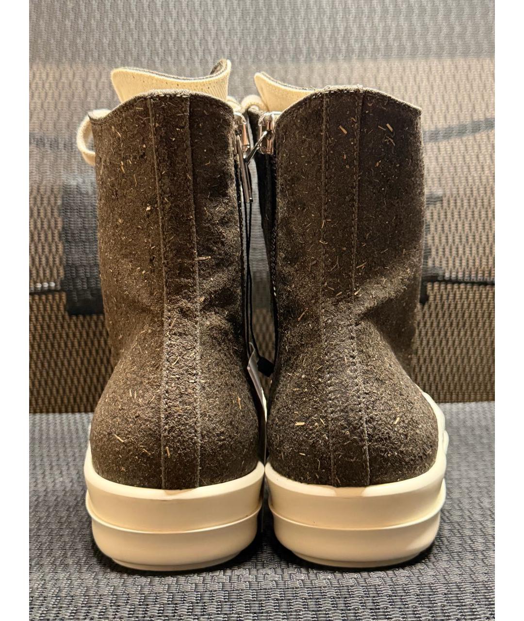 RICK OWENS DRKSHDW Коричневые высокие кроссовки / кеды, фото 4