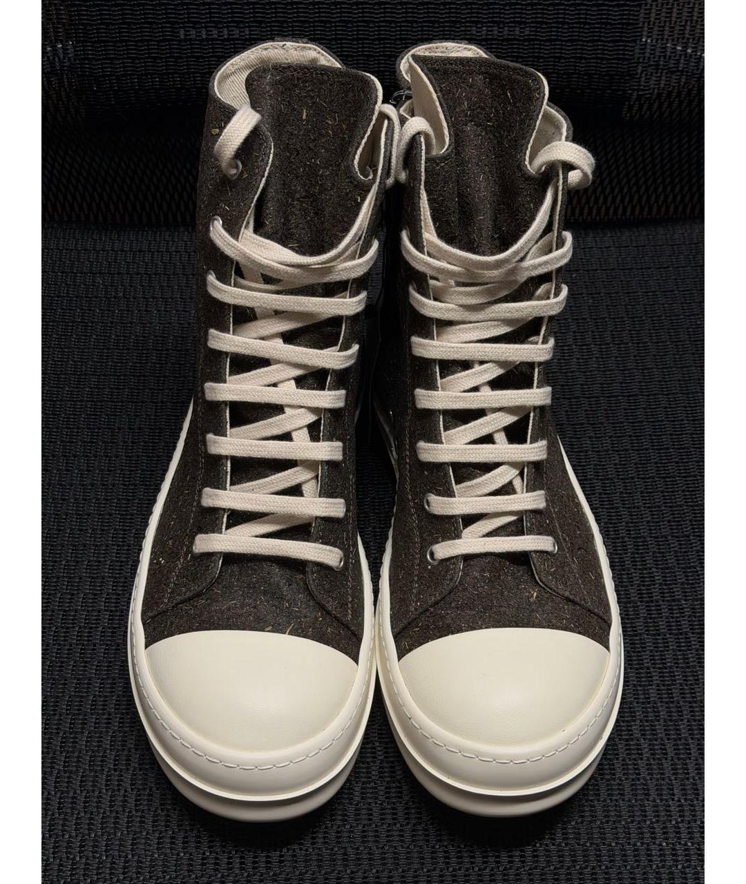 RICK OWENS DRKSHDW Коричневые высокие кроссовки / кеды, фото 2