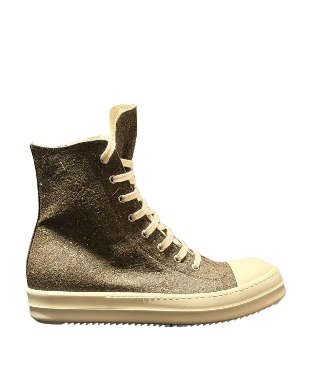 RICK OWENS DRKSHDW Коричневые высокие кроссовки / кеды, фото 1