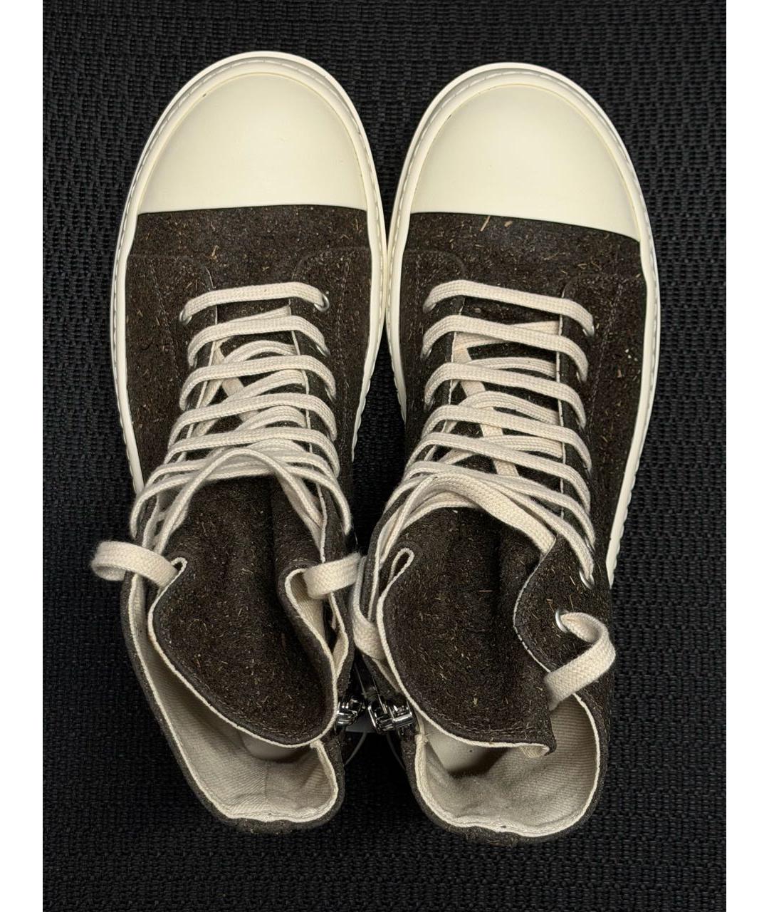 RICK OWENS DRKSHDW Коричневые высокие кроссовки / кеды, фото 3