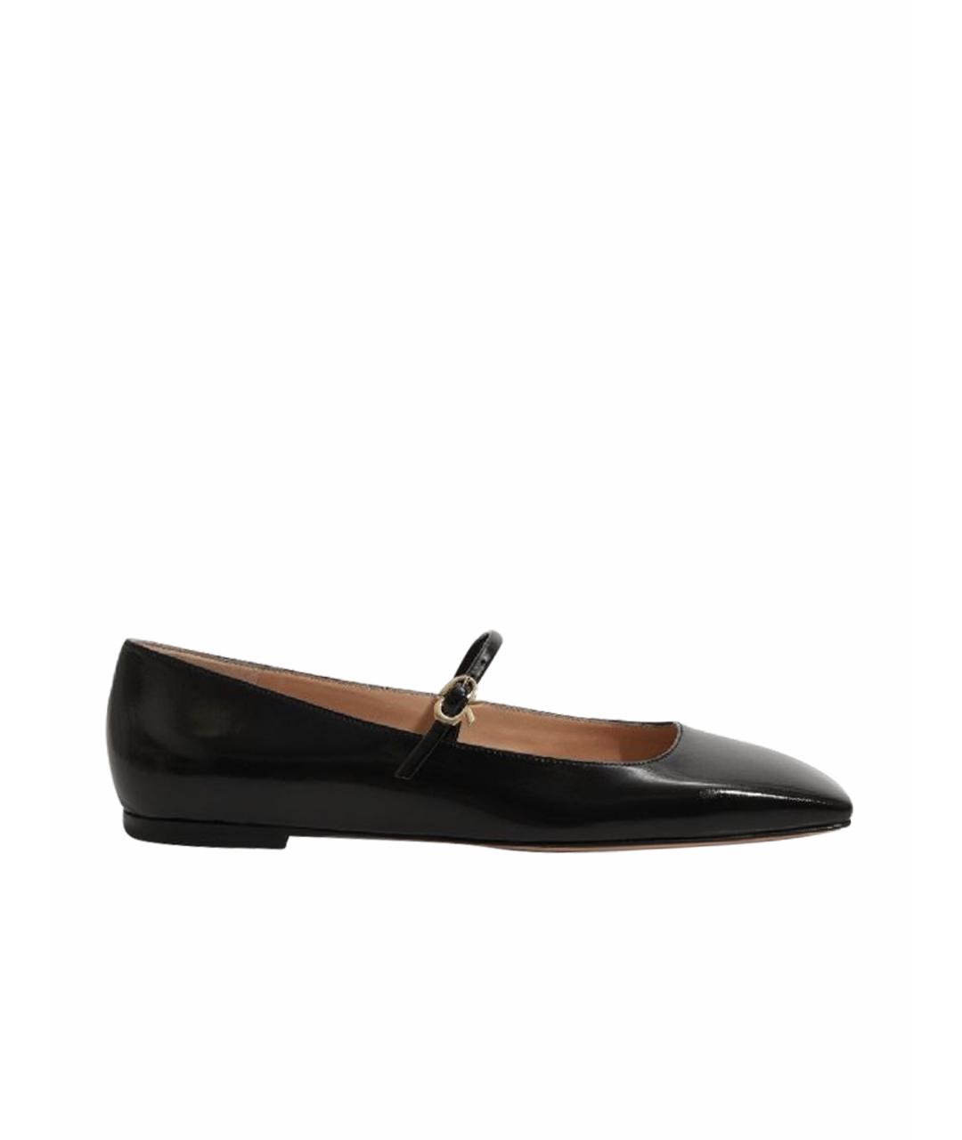 GIANVITO ROSSI Черные балетки из лакированной кожи, фото 1