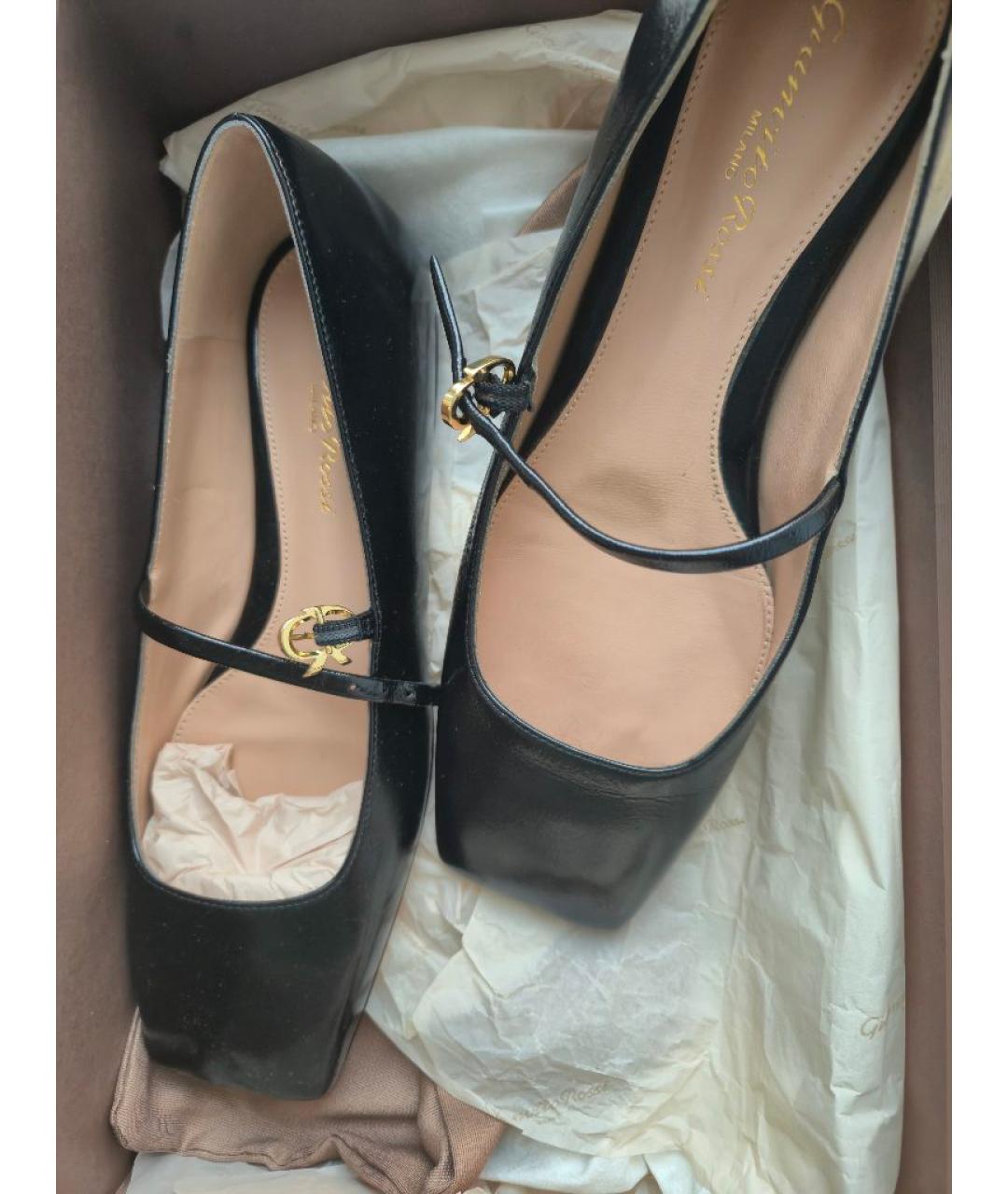 GIANVITO ROSSI Черные балетки из лакированной кожи, фото 6