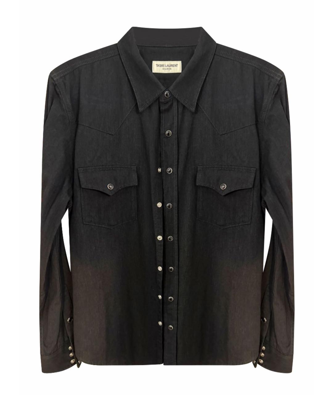 SAINT LAURENT Черная хлопковая кэжуал рубашка, фото 1