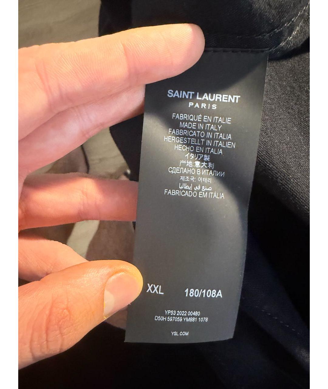 SAINT LAURENT Черная хлопковая кэжуал рубашка, фото 4