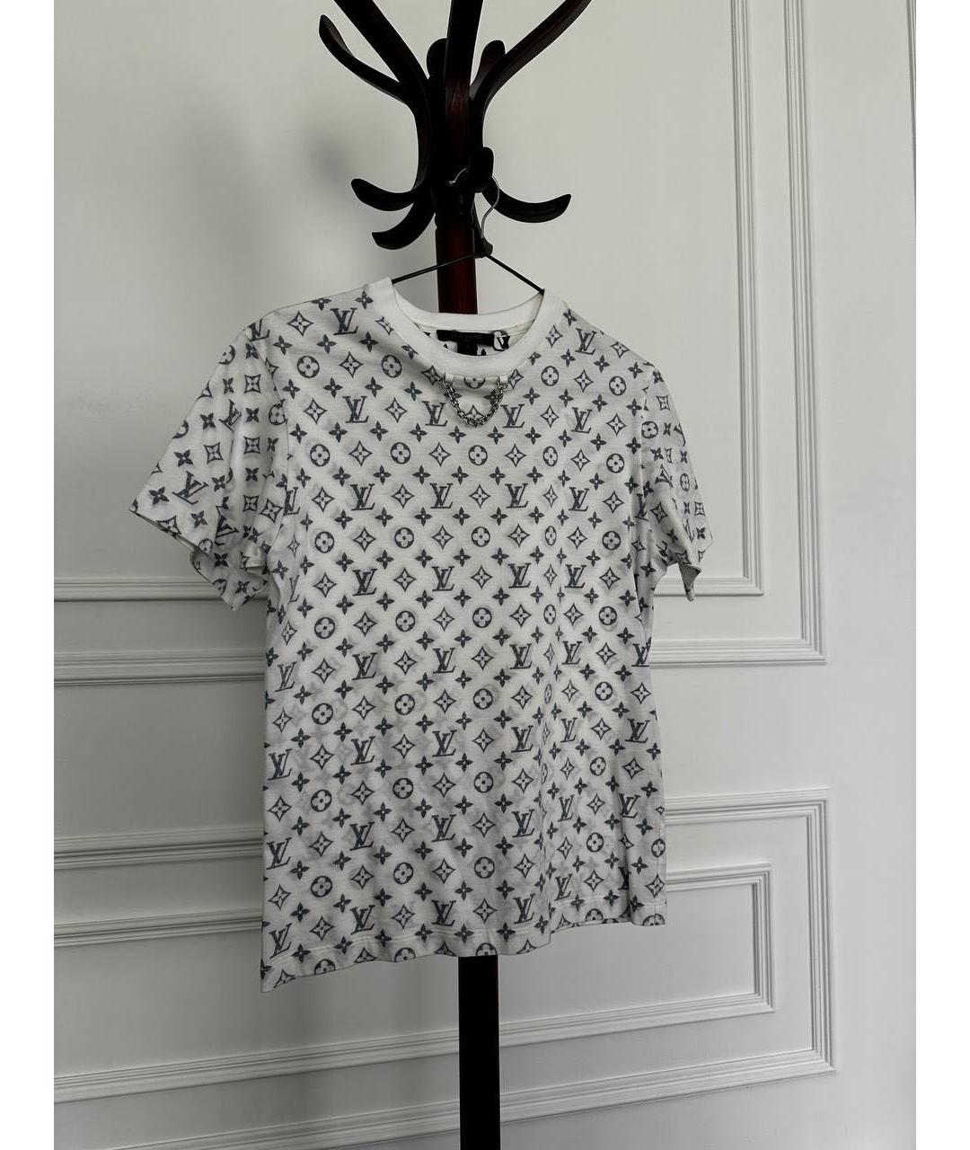 LOUIS VUITTON Мульти хлопко-эластановая футболка, фото 2