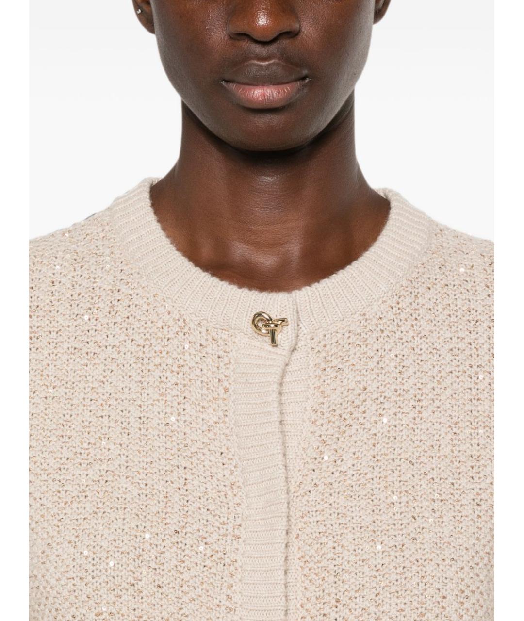 FABIANA FILIPPI Бежевый шерстяной джемпер / свитер, фото 3