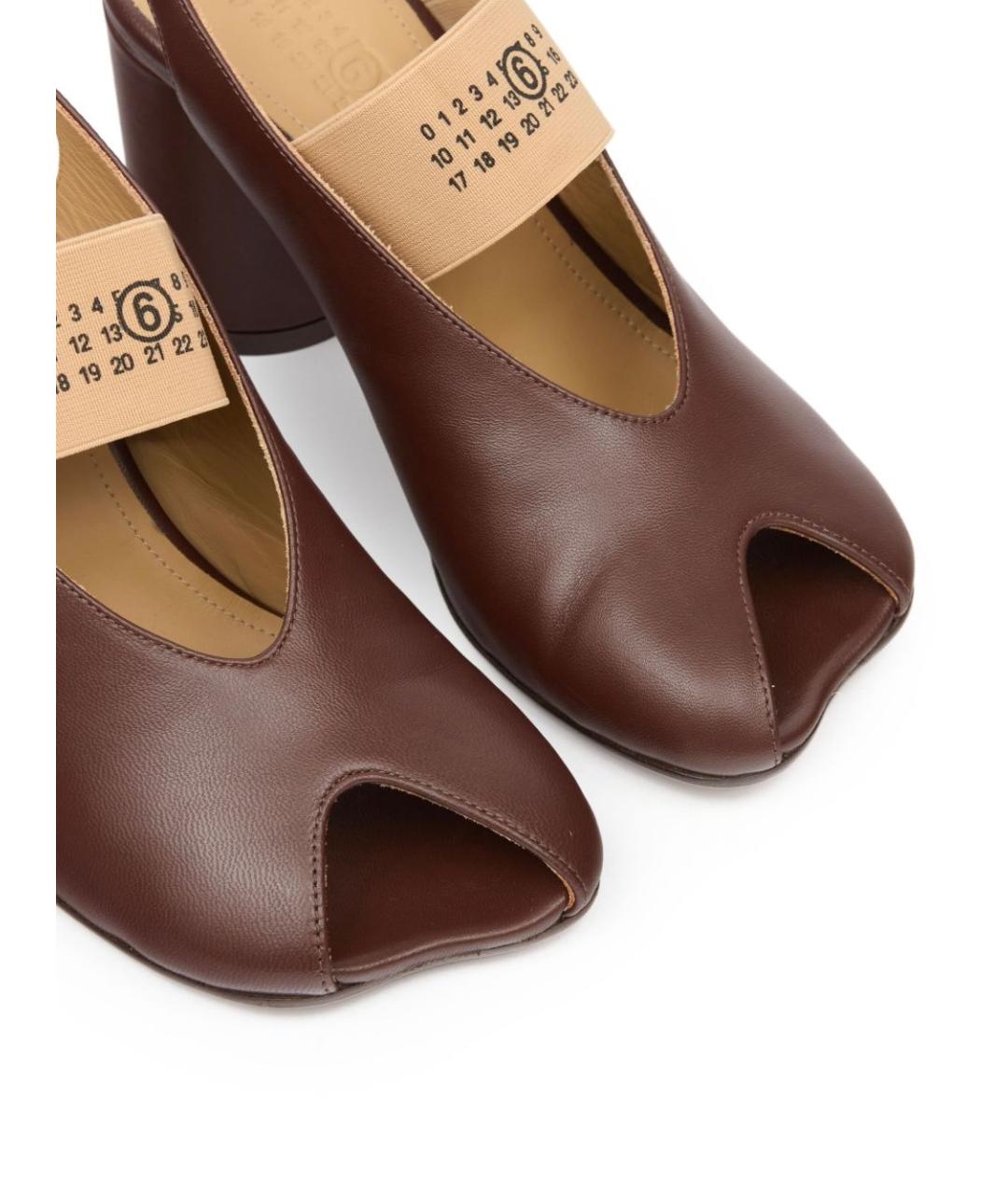 MM6 MAISON MARGIELA Коричневые кожаные туфли, фото 4