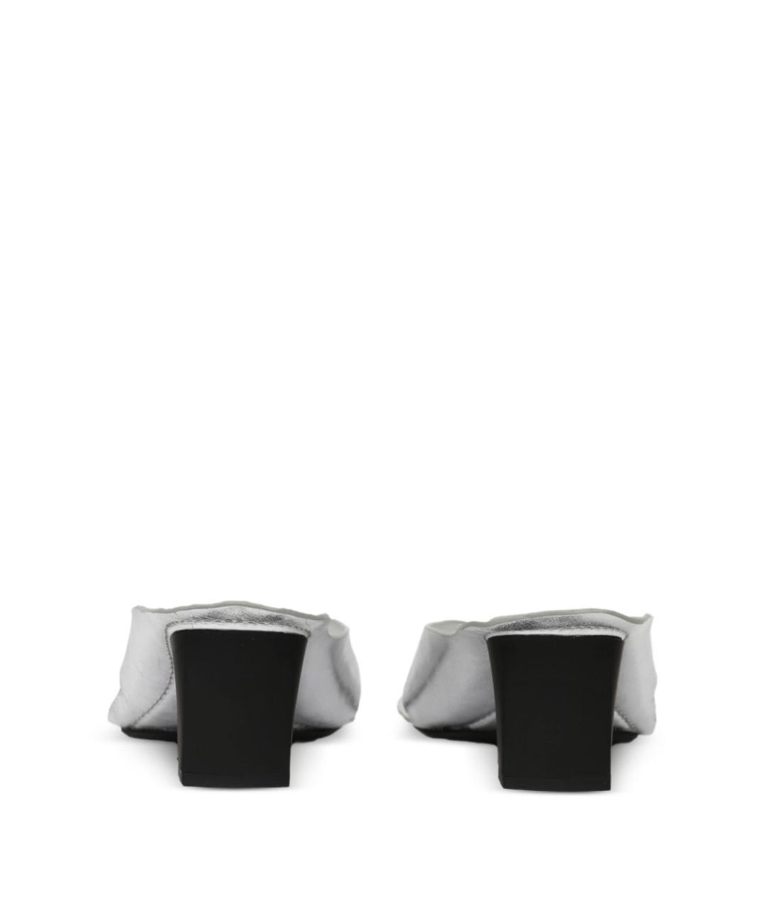 MM6 MAISON MARGIELA Серебряные кожаные сандалии, фото 5