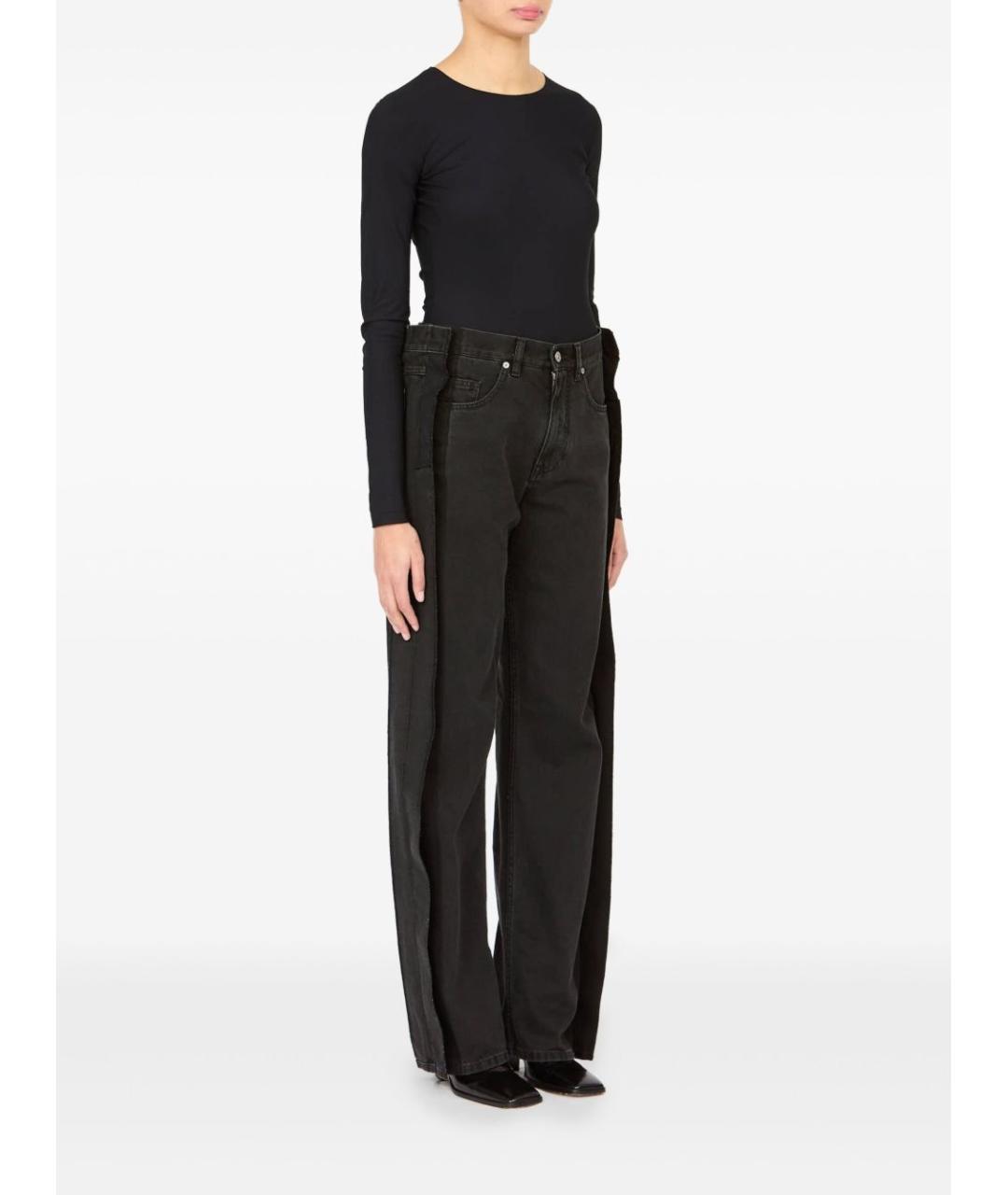 MM6 MAISON MARGIELA Черные хлопковые прямые джинсы, фото 5