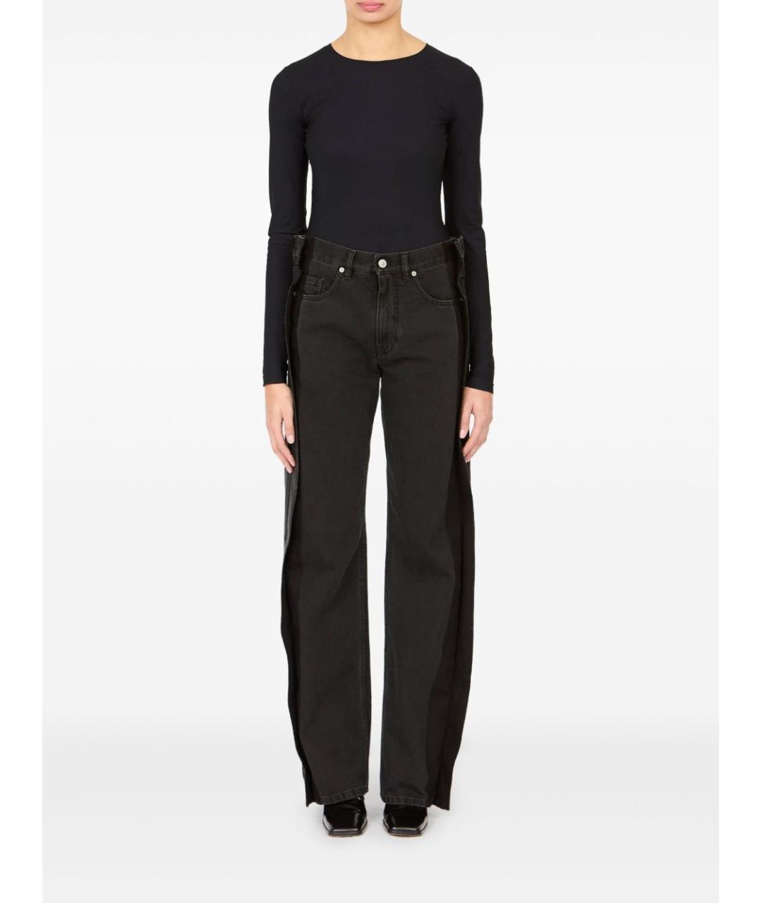 MM6 MAISON MARGIELA Черные хлопковые прямые джинсы, фото 4