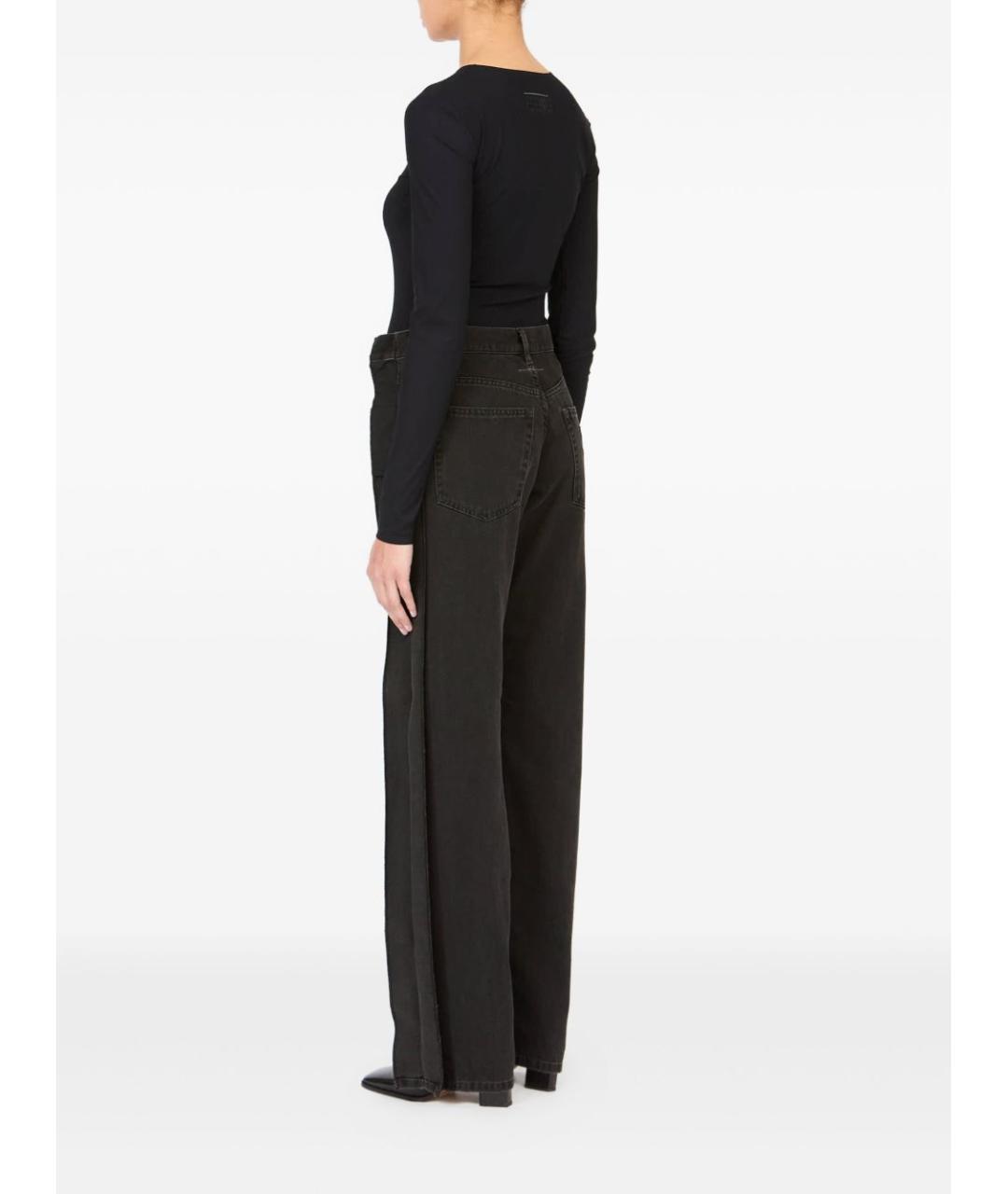 MM6 MAISON MARGIELA Черные хлопковые прямые джинсы, фото 2