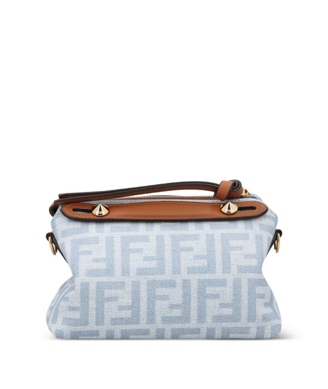 FENDI Голубая деним сумка тоут, фото 3