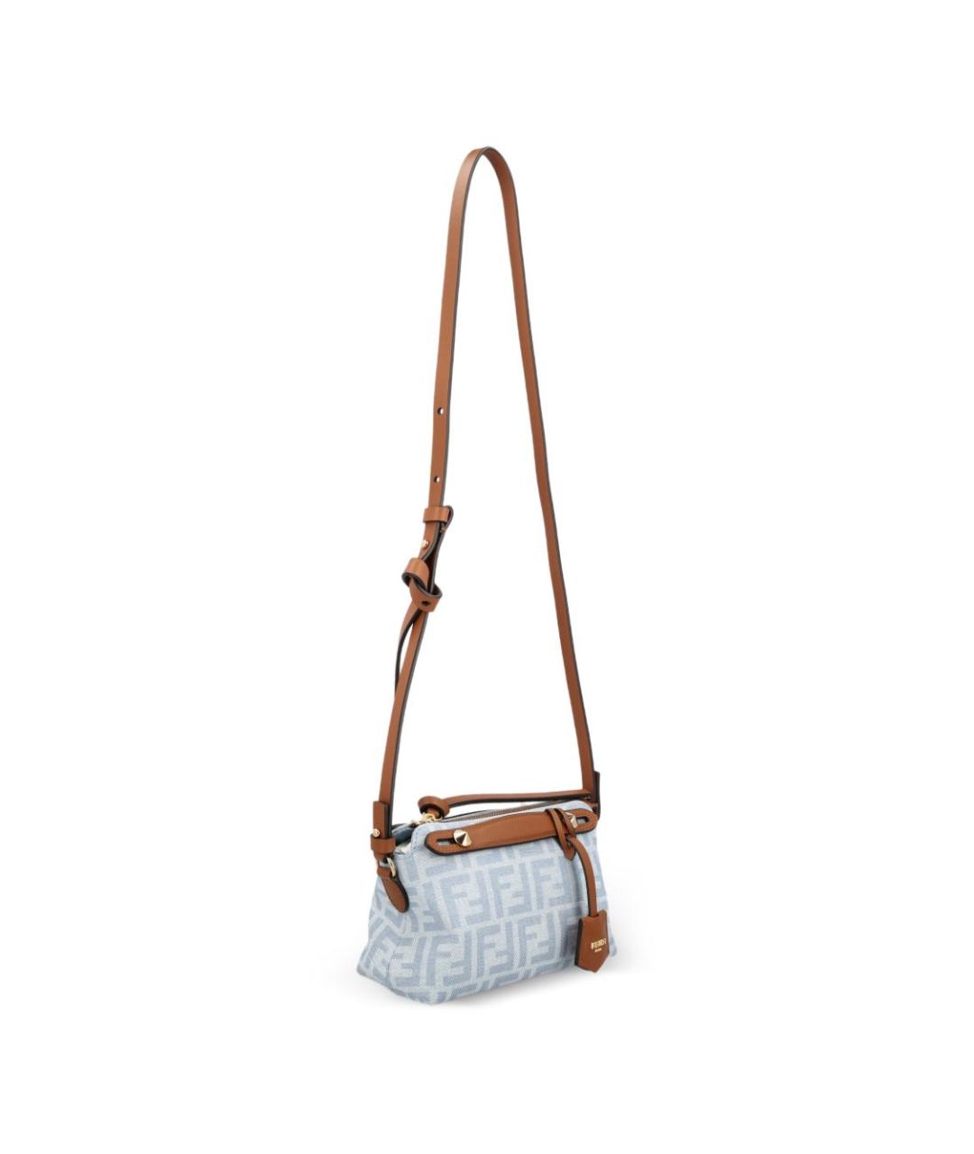 FENDI Голубая деним сумка тоут, фото 2