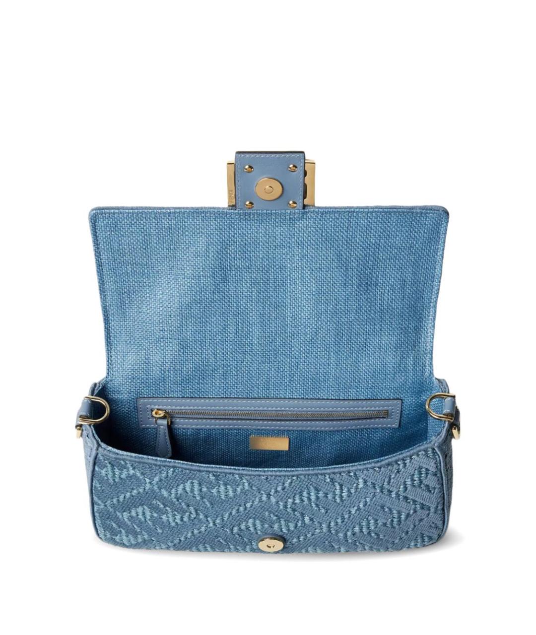 FENDI Синяя плетеная сумка через плечо, фото 3