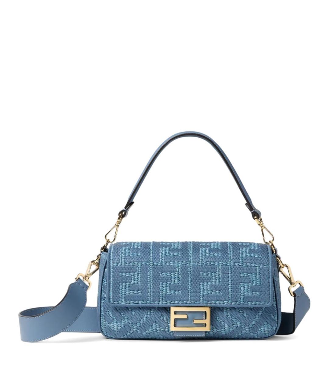 FENDI Синяя плетеная сумка через плечо, фото 1