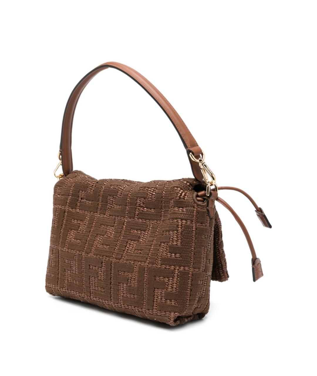 FENDI Коричневая тканевая сумка через плечо, фото 5