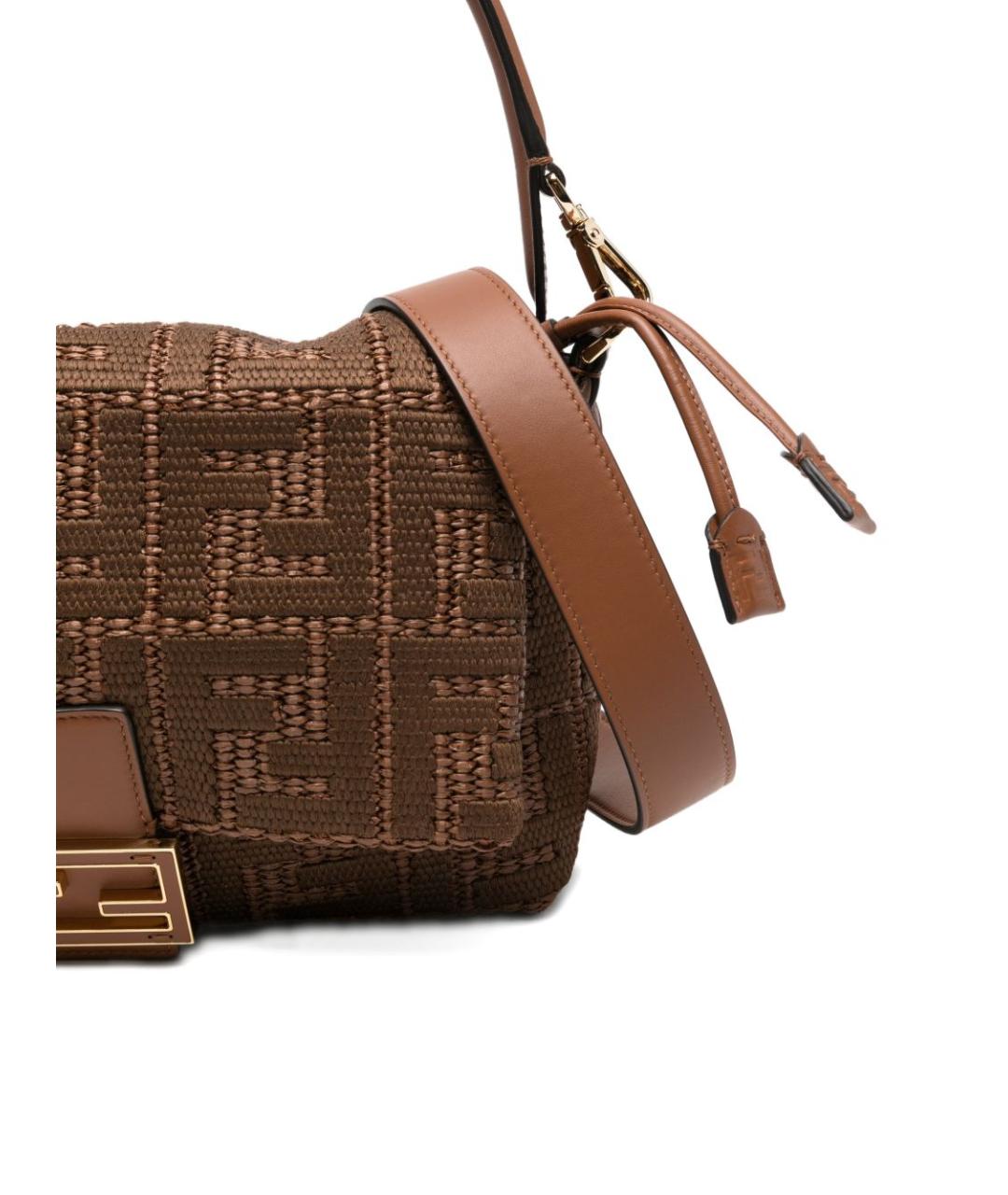 FENDI Коричневая тканевая сумка через плечо, фото 4