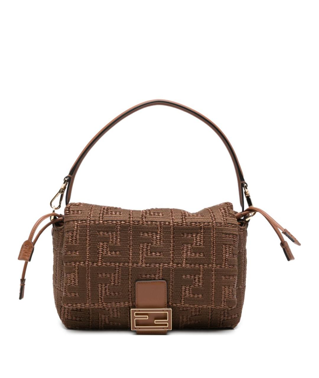 FENDI Коричневая тканевая сумка через плечо, фото 1
