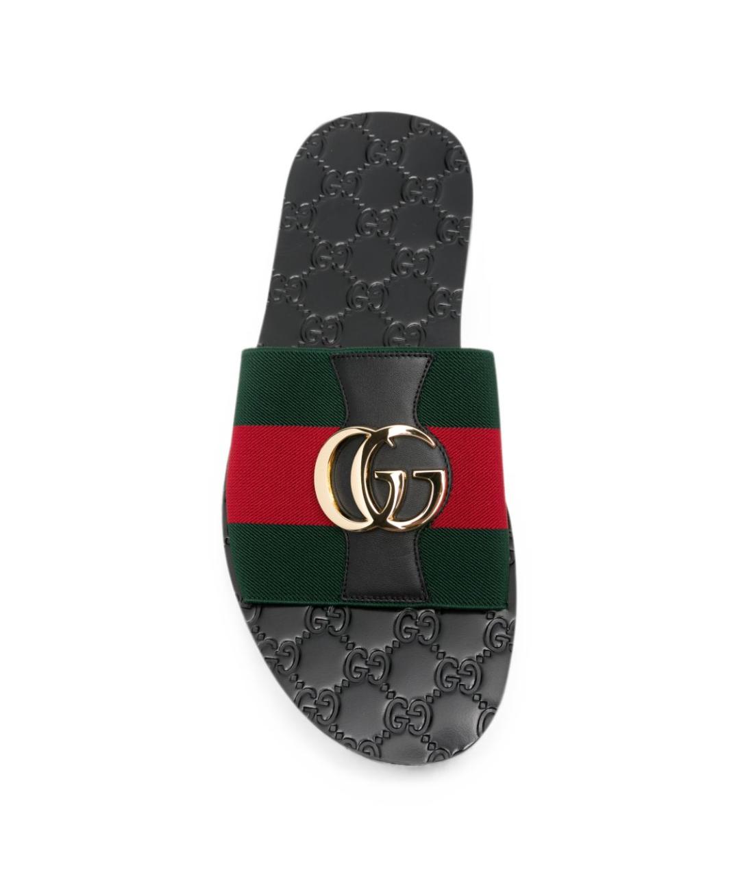 GUCCI Черные синтетические шлепанцы, фото 2