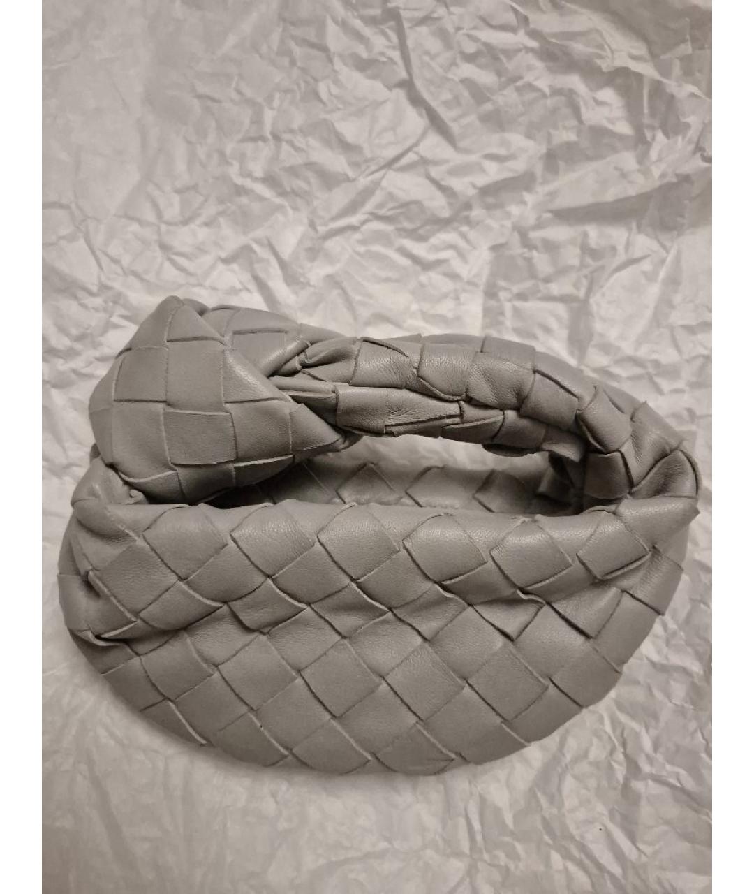 BOTTEGA VENETA Серая кожаная сумка с короткими ручками, фото 4