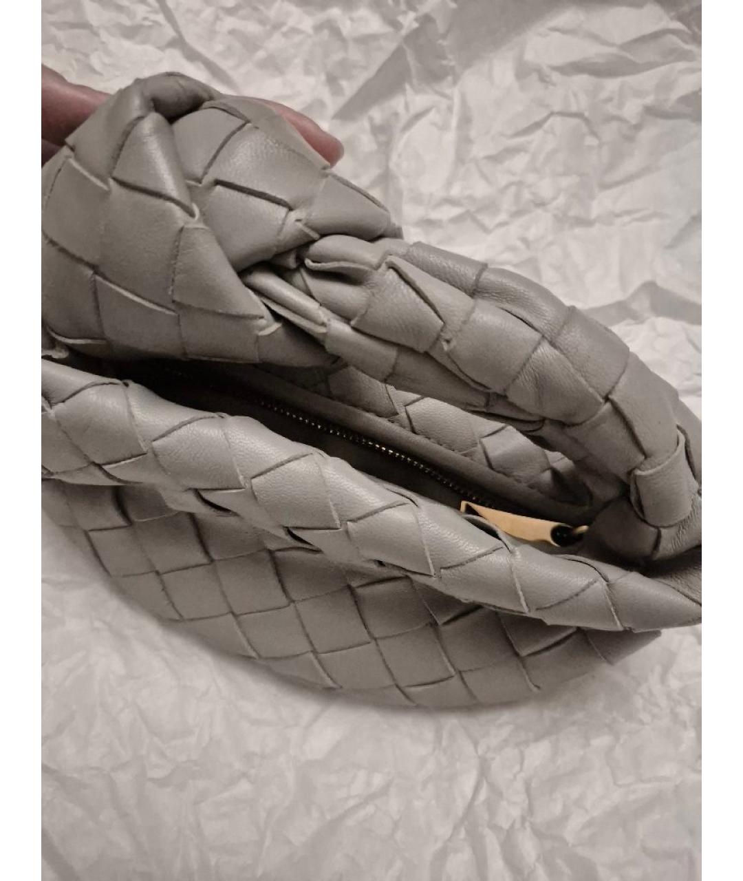 BOTTEGA VENETA Серая кожаная сумка с короткими ручками, фото 2