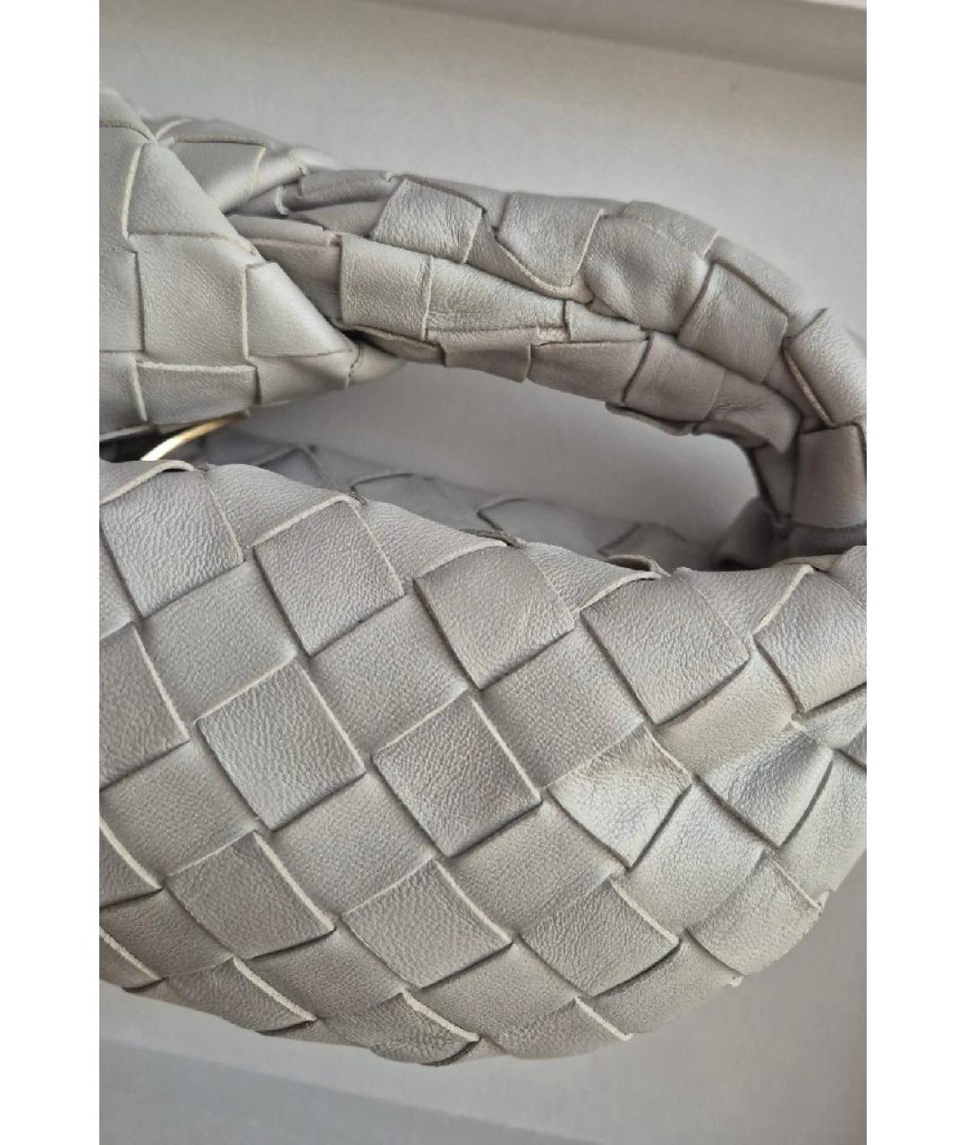 BOTTEGA VENETA Серая кожаная сумка с короткими ручками, фото 4