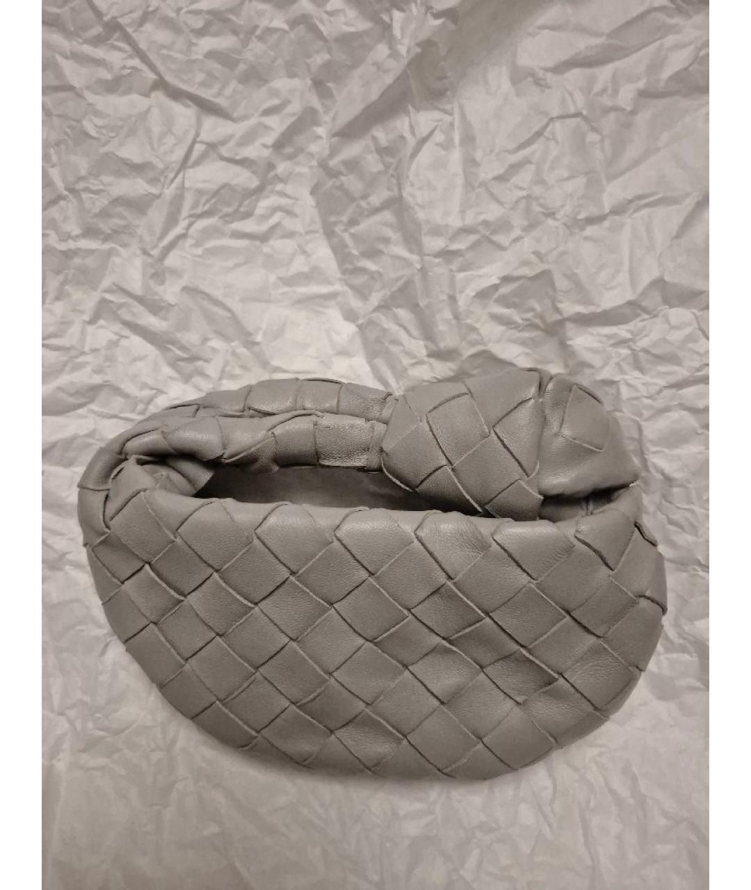 BOTTEGA VENETA Серая кожаная сумка с короткими ручками, фото 3
