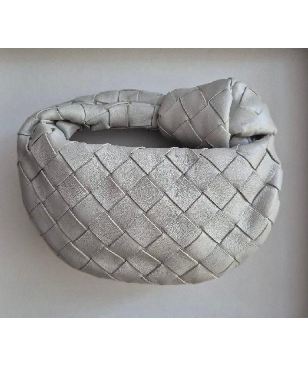 BOTTEGA VENETA Серая кожаная сумка с короткими ручками, фото 2