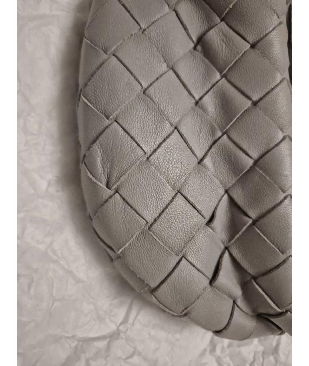 BOTTEGA VENETA Серая кожаная сумка с короткими ручками, фото 8