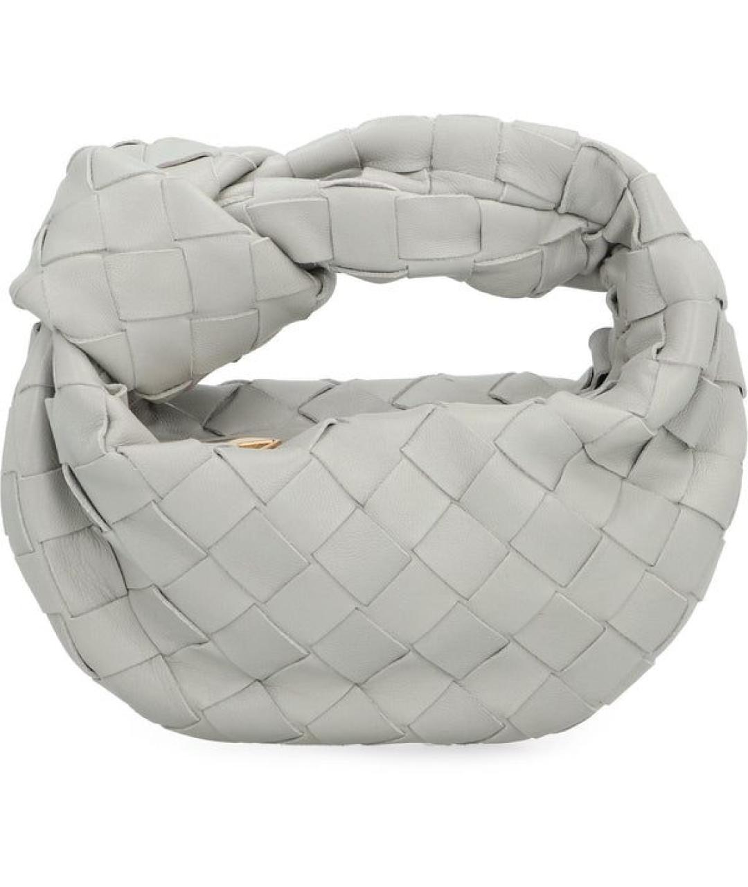 BOTTEGA VENETA Серая кожаная сумка с короткими ручками, фото 10