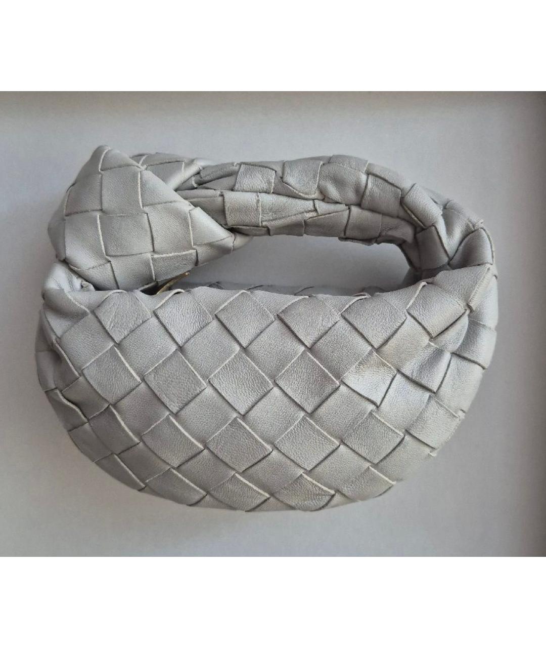 BOTTEGA VENETA Серая кожаная сумка с короткими ручками, фото 3
