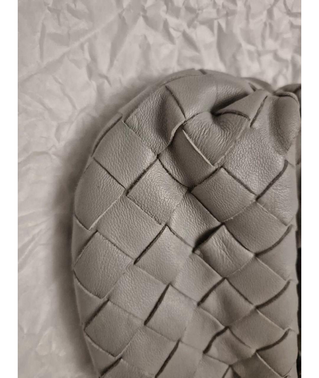 BOTTEGA VENETA Серая кожаная сумка с короткими ручками, фото 9
