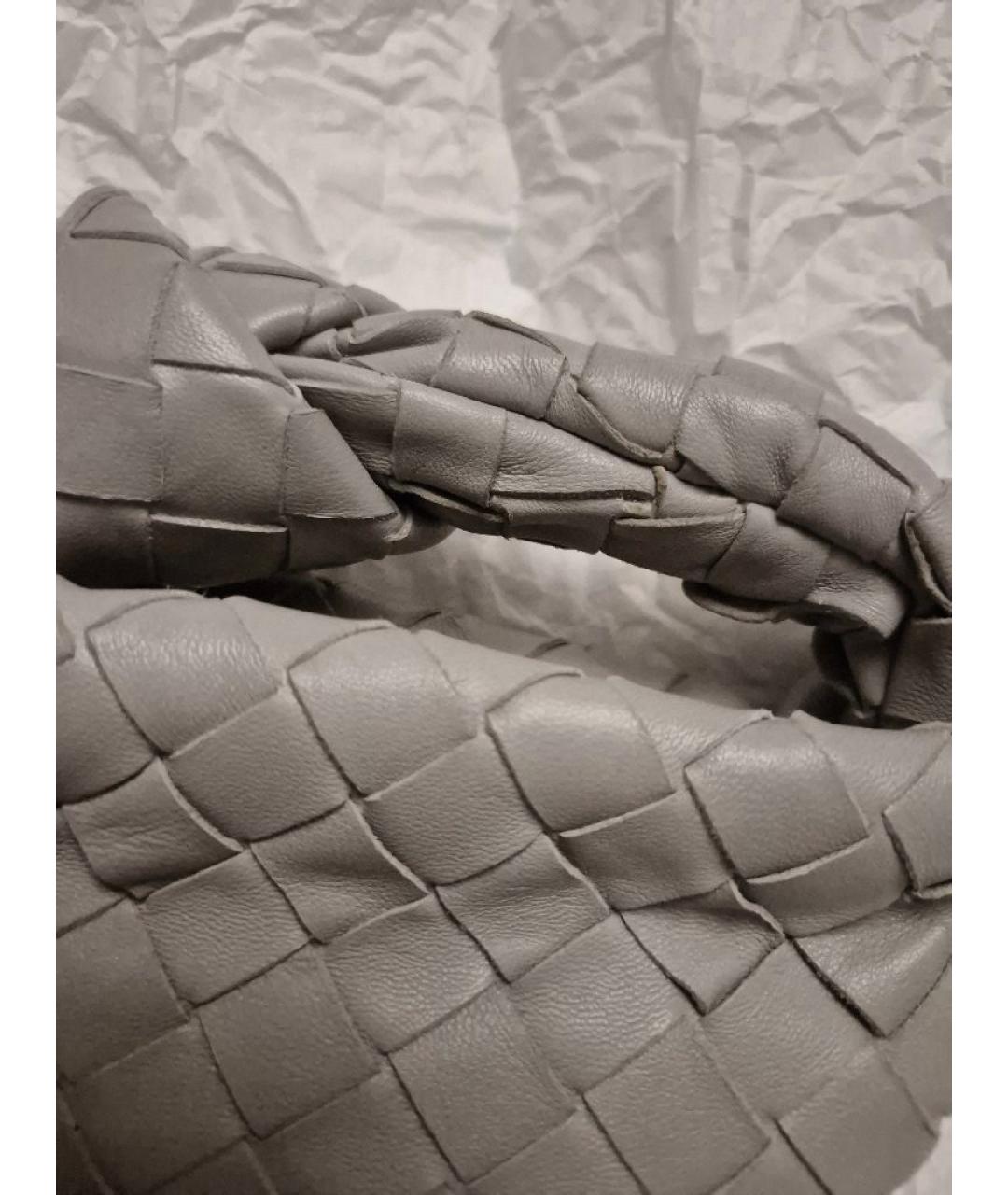 BOTTEGA VENETA Серая кожаная сумка с короткими ручками, фото 7