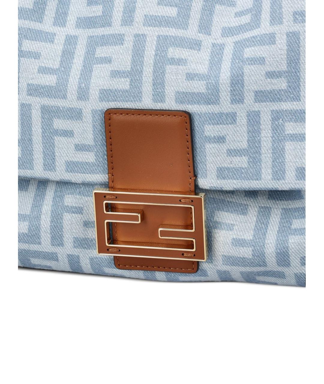 FENDI Голубая деним сумка тоут, фото 3