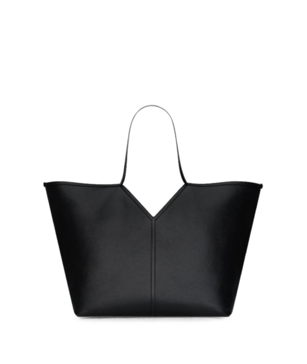 SAINT LAURENT Черная кожаная сумка тоут, фото 1