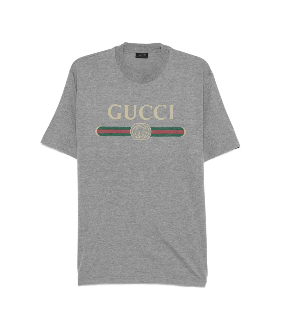 GUCCI Серая хлопковая футболка, фото 1