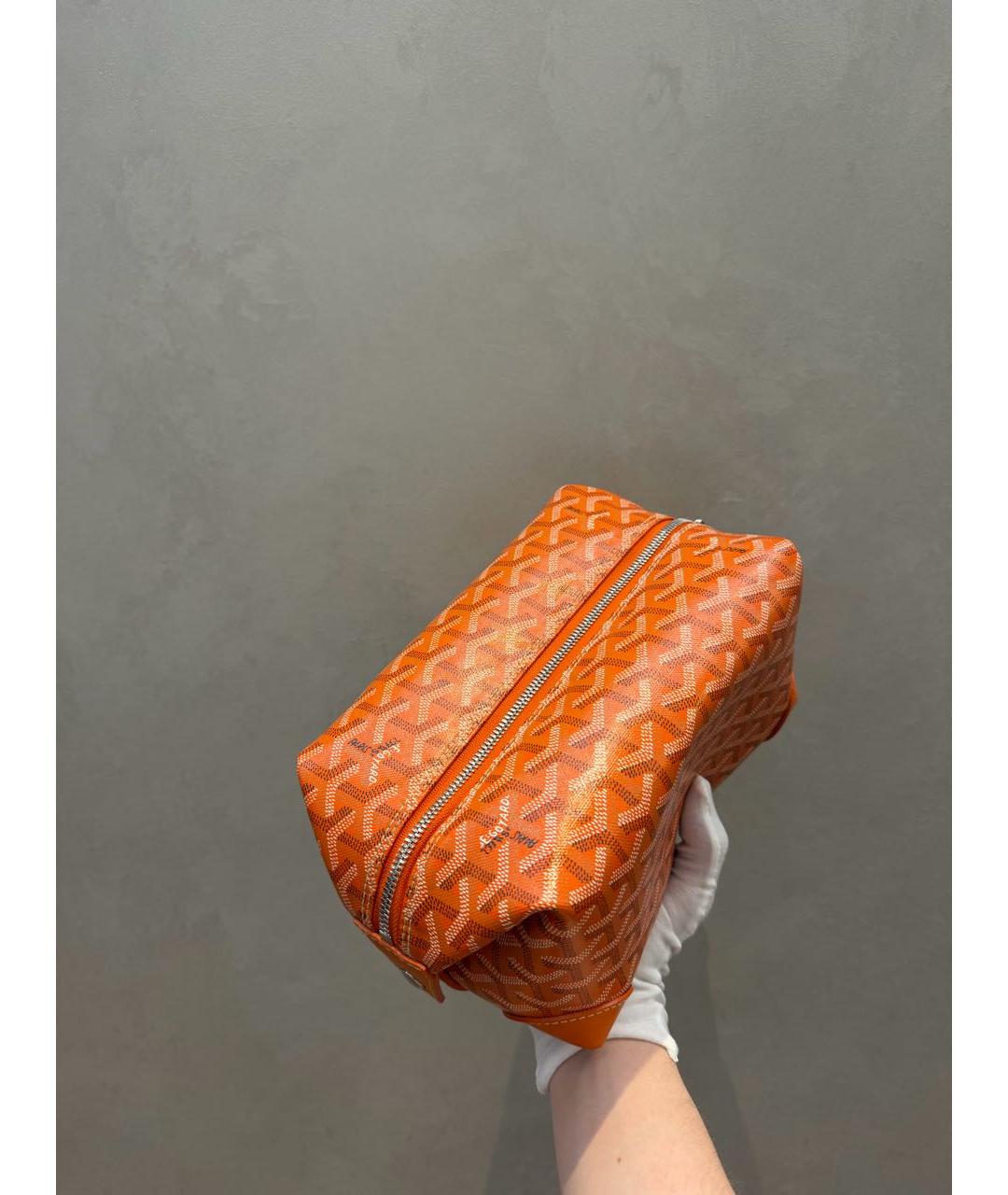 GOYARD Оранжевая кожаная косметичка, фото 2