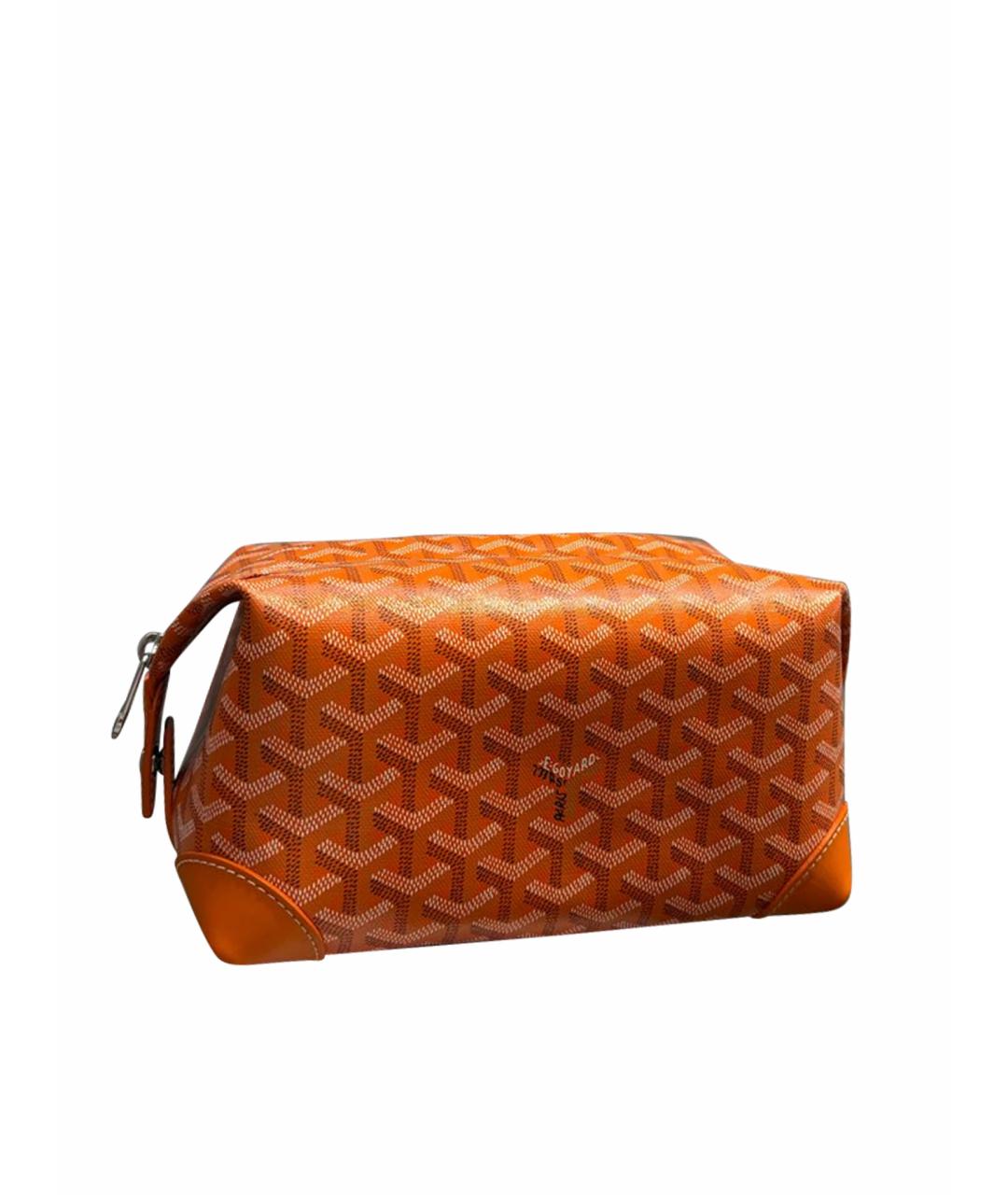 GOYARD Оранжевая кожаная косметичка, фото 1
