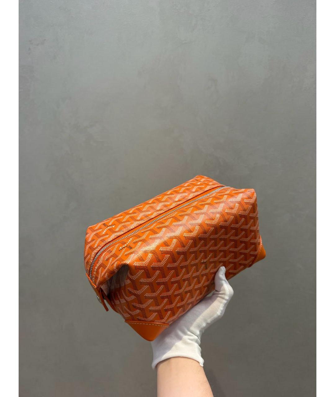 GOYARD Оранжевая кожаная косметичка, фото 3