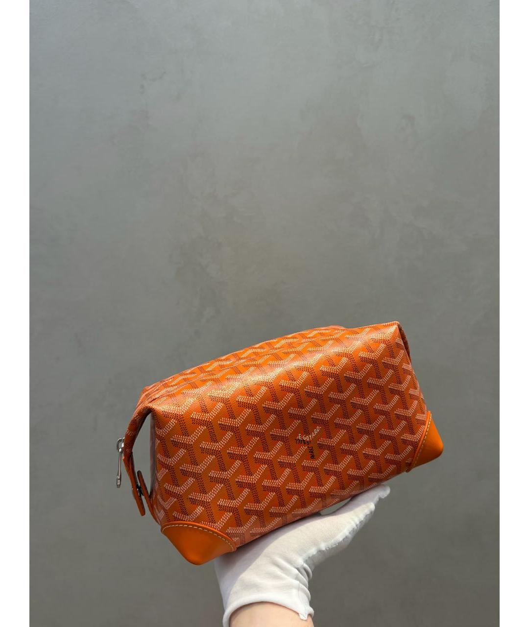 GOYARD Оранжевая кожаная косметичка, фото 7
